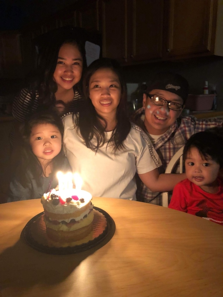Mia's family on Maria's birthday